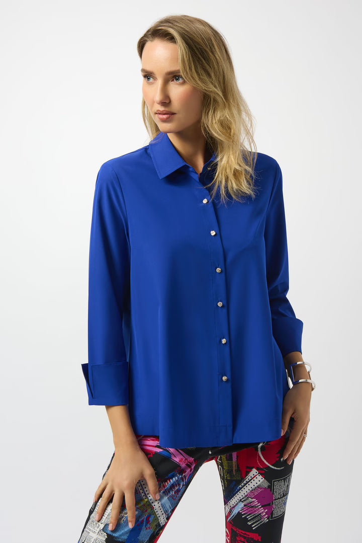 Joseph Ribkoff Classic Button Closure Shirt in Royal Blue