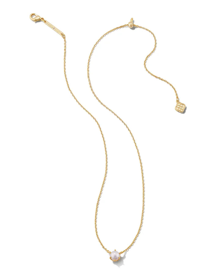 Kendra Scott Ashton Gold Pendant Necklace in White Pearl