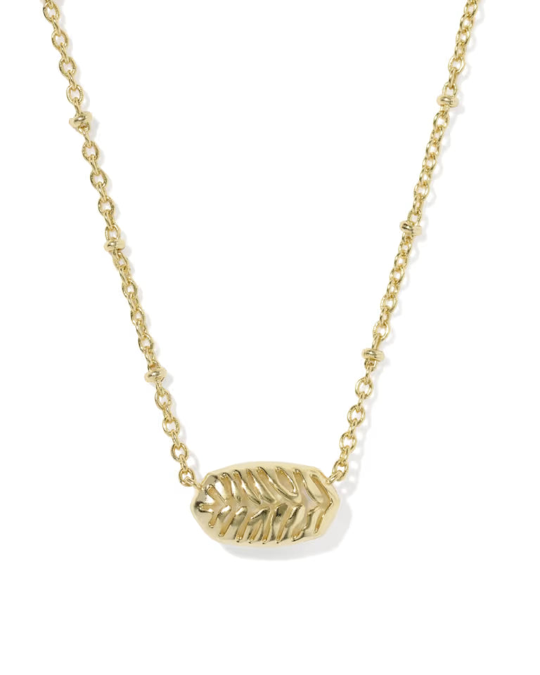 Kendra Scott Tiger Striped Elisa Gold Short Pendant Necklace in Mother Of Pearl