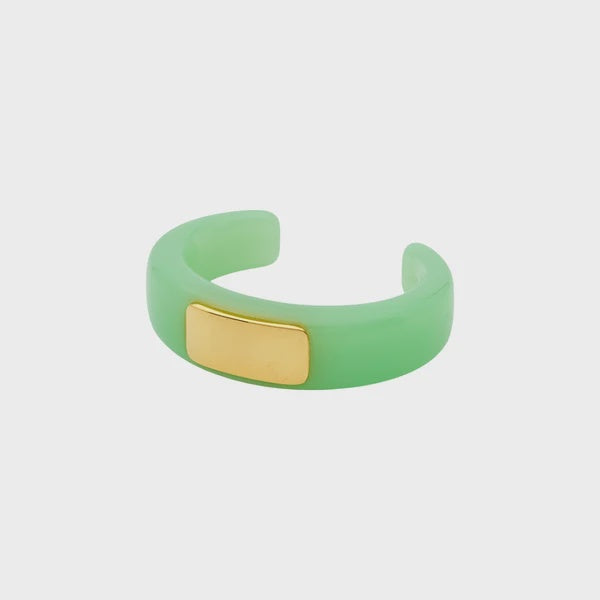 Lucas Jack Aqua Resin With Gold Bangle