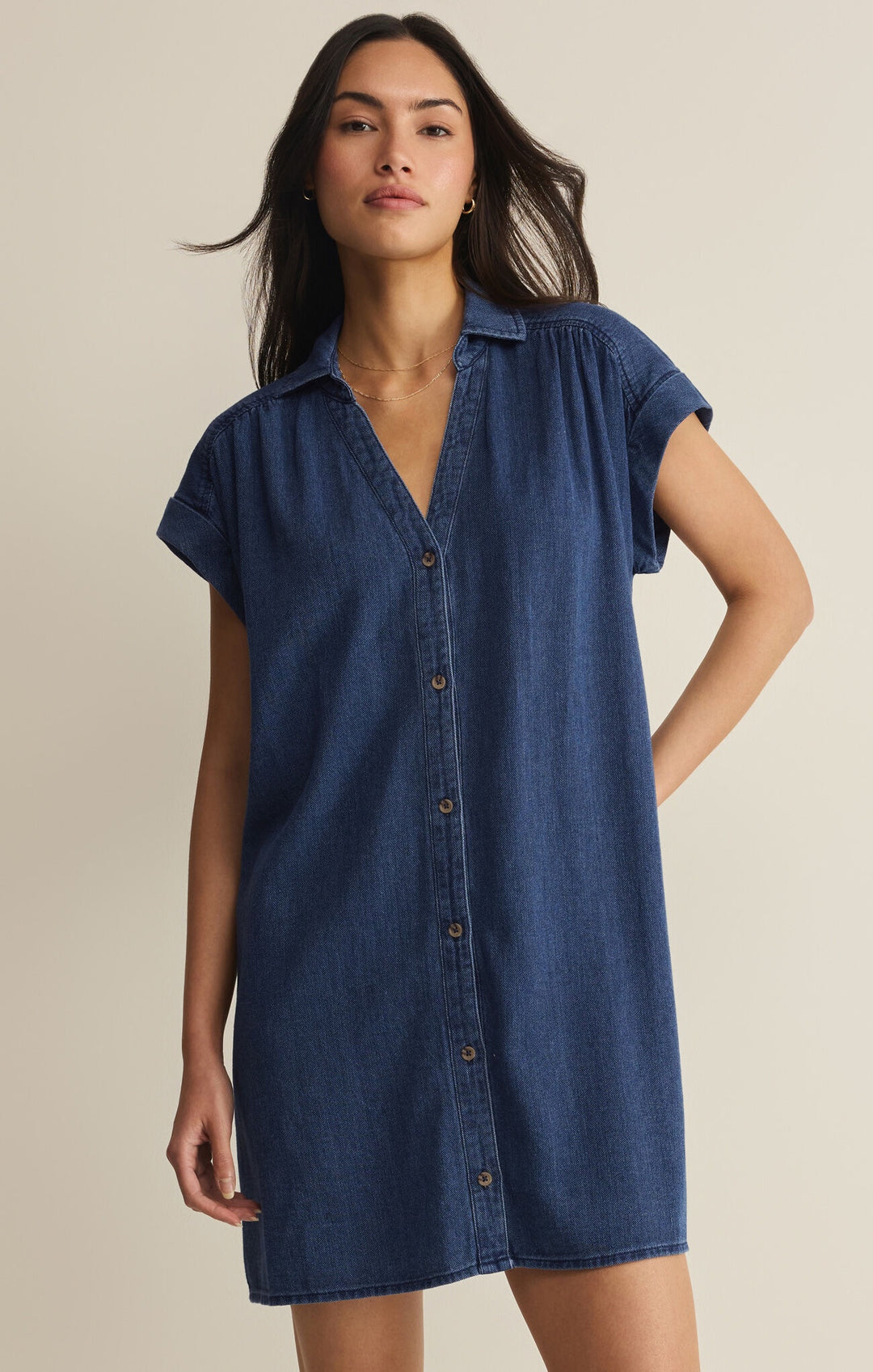 Z Supply Shellbound Twill Dress in Twilight Blue