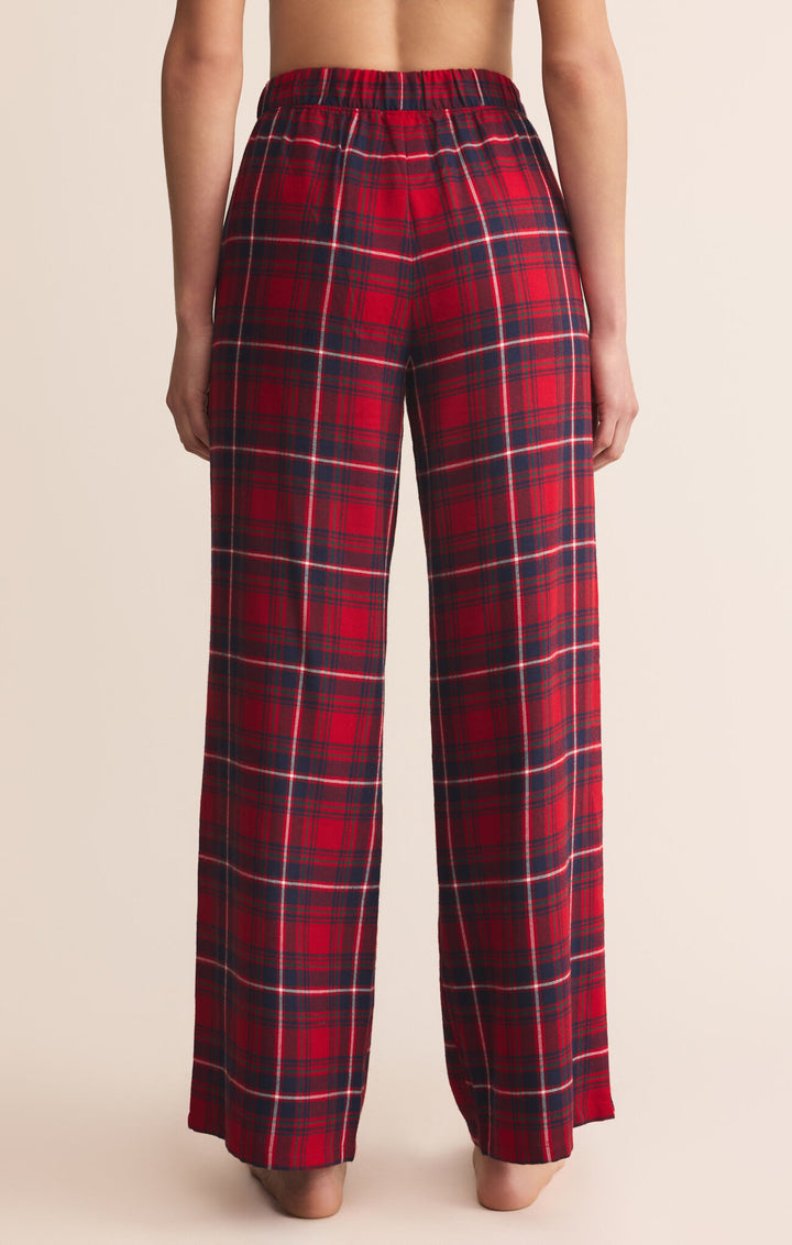Z Supply Hangout Plaid Pant in Haute Red