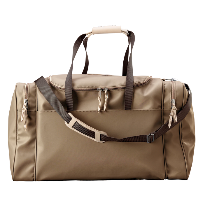 Jon Hart Large Square Duffel in Saddle Coated Canvas