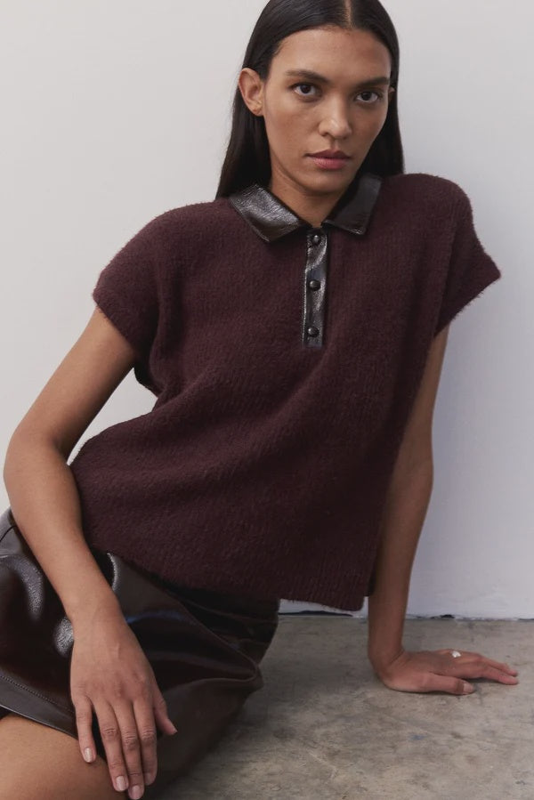 Melissa Nepton Lydie Top in Maroon