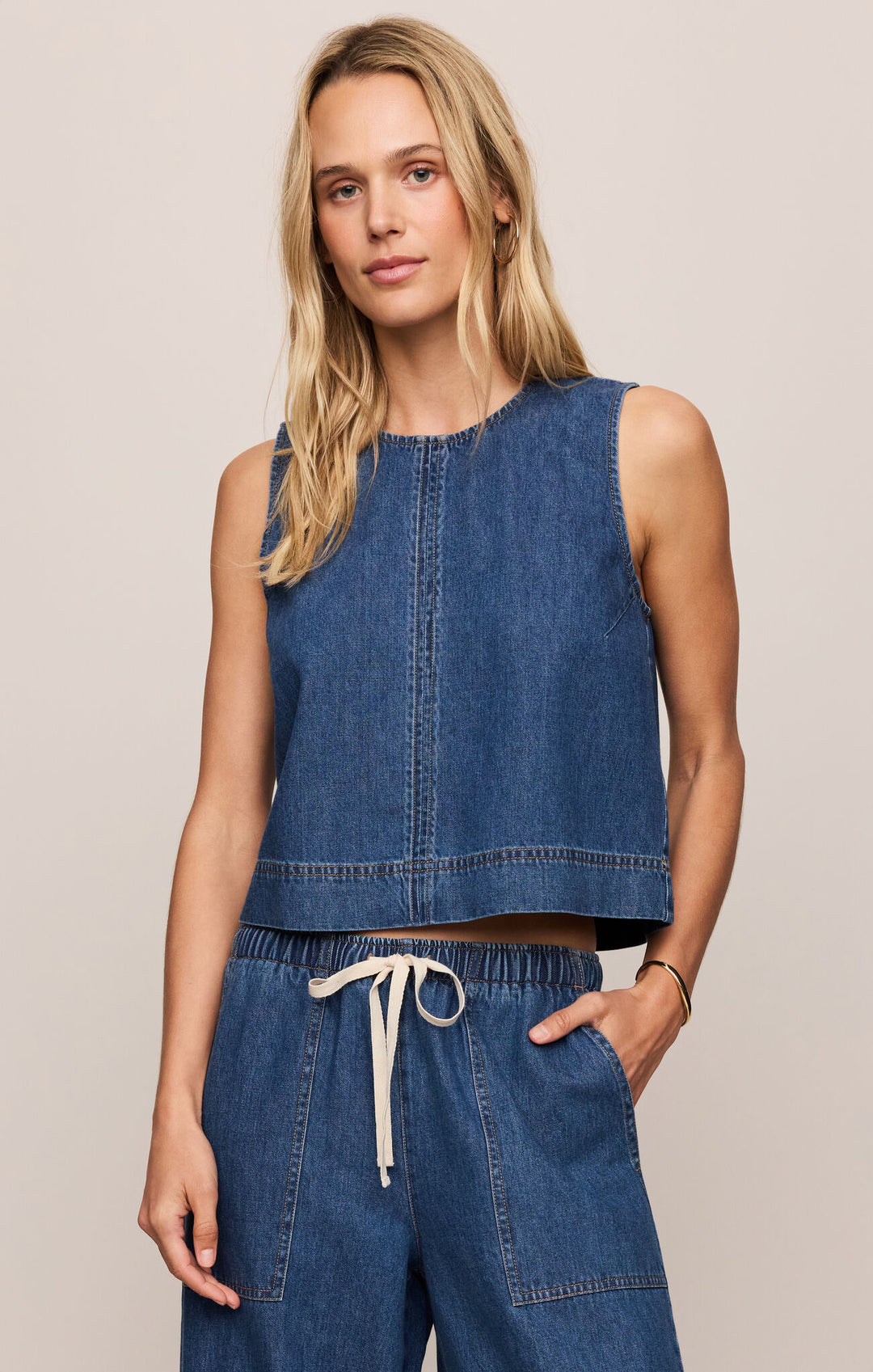 Z Supply Sun Seeker Denim Tank in Deep Water