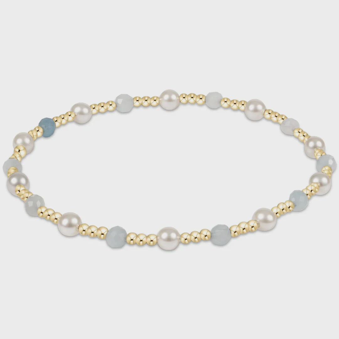 Enewton Pearl Sincerity Pattern 4mm Bead Bracelets- Aquamarine