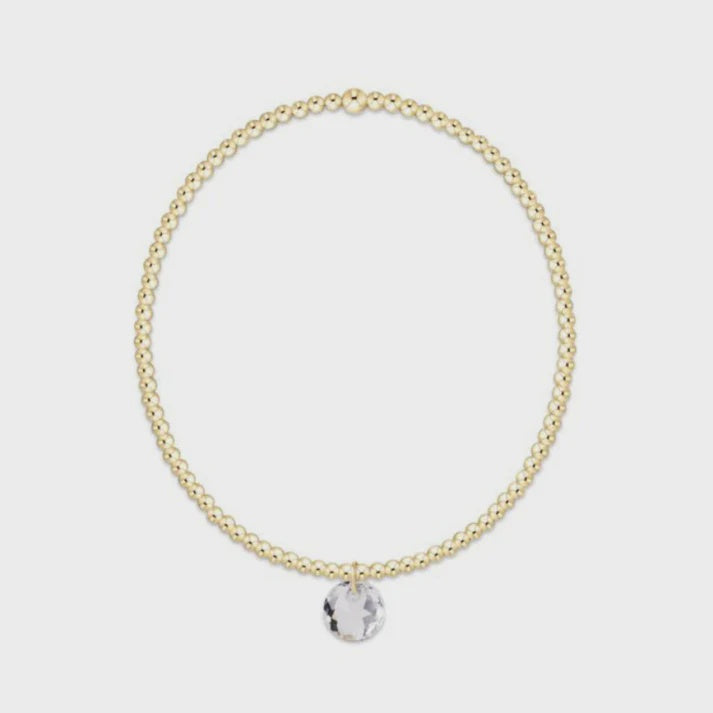 enewton 6.25" Classic Gold 2mm Bracelet - Reflection Small Charm - 04