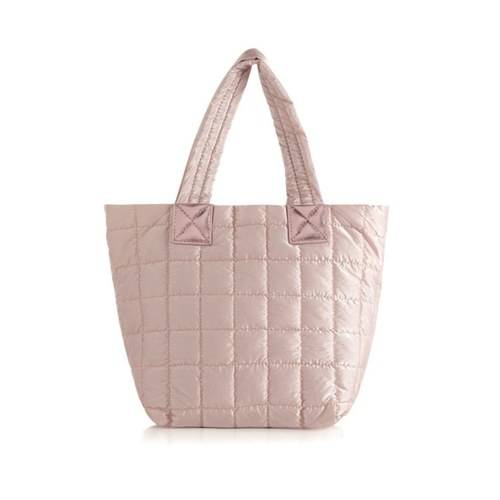 Logan Quilted Mini Crossbody Tote in Rose