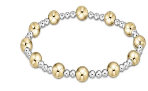 enewton: Classic Sincerity Pattern 6mm Bead Bracelet- Mixed Metal