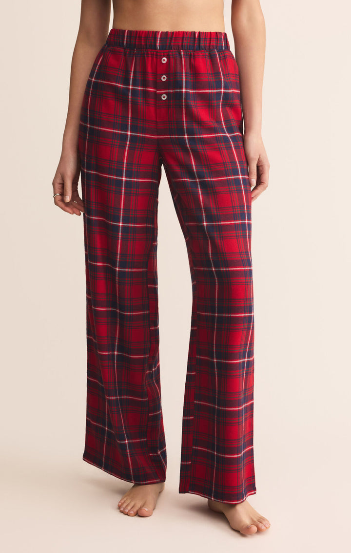 Z Supply Hangout Plaid Pant in Haute Red