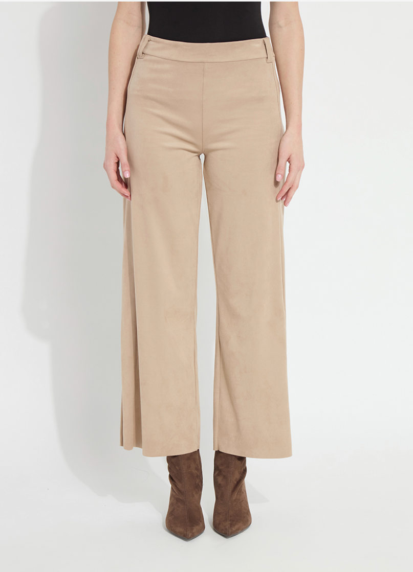 Lysse Vionette Suede Wide Leg Trouser in Caramel