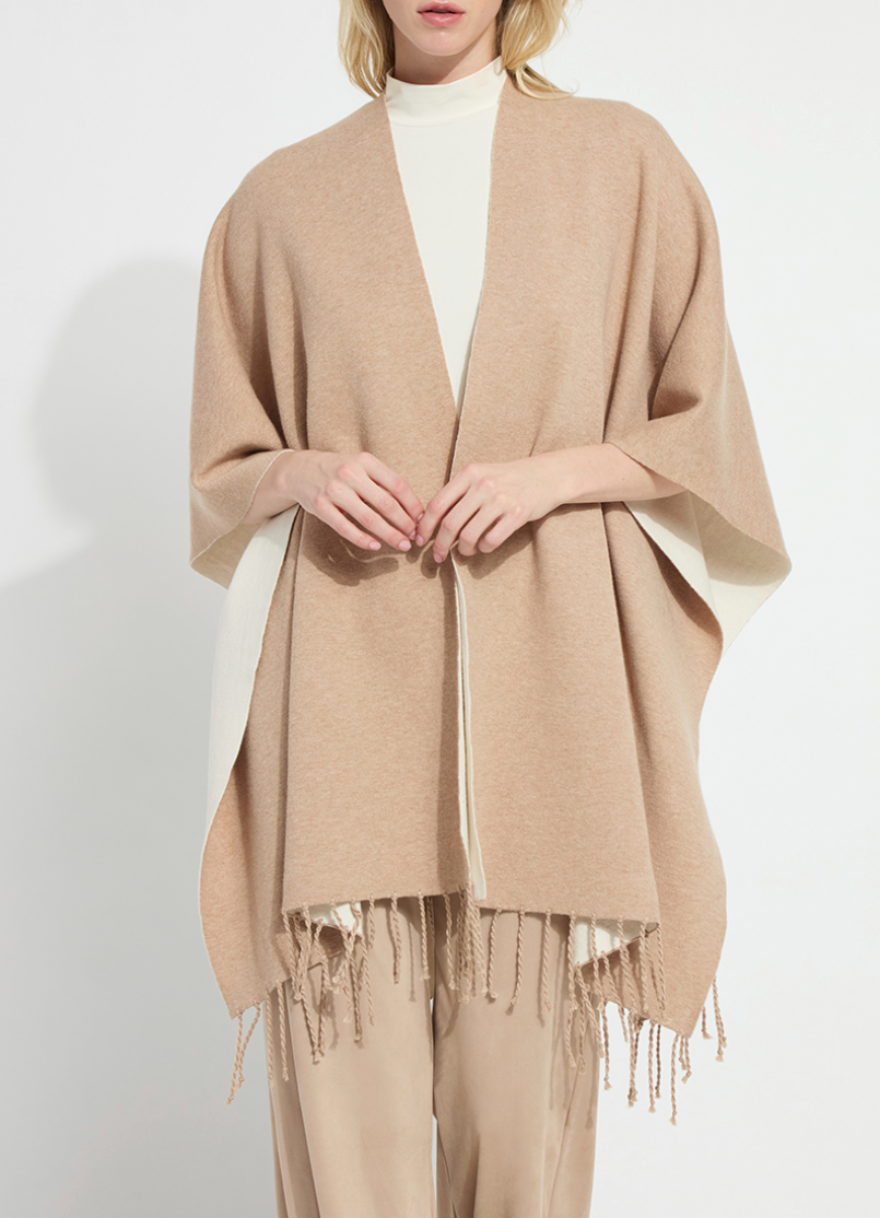 Lysse Basilia Double Face Reversible Wrap in Warm Buttercream