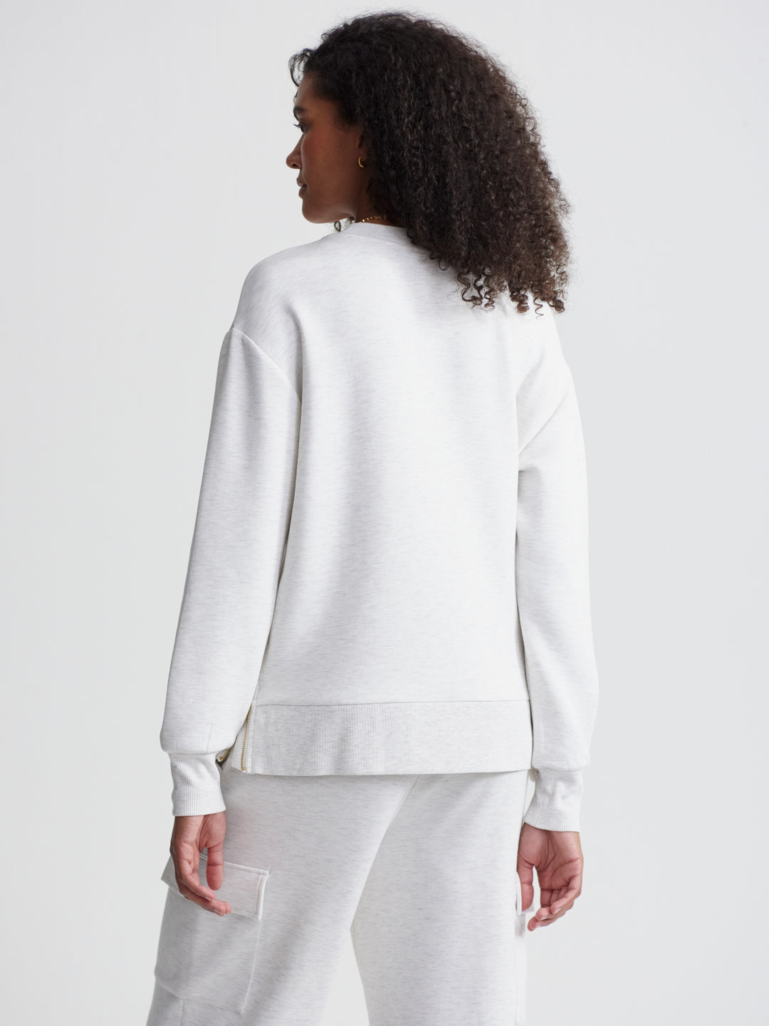 Varley Gabriella Sweat in Ivory Marl