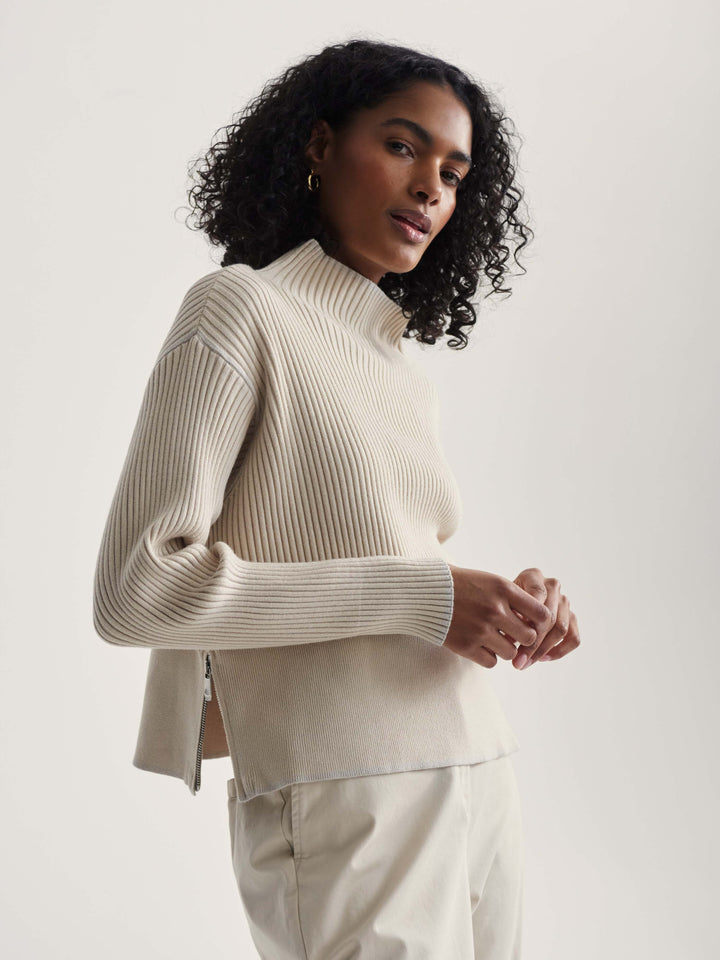 Varley Hagen 2.0 Boxy Mock Sweater in Rainy Day