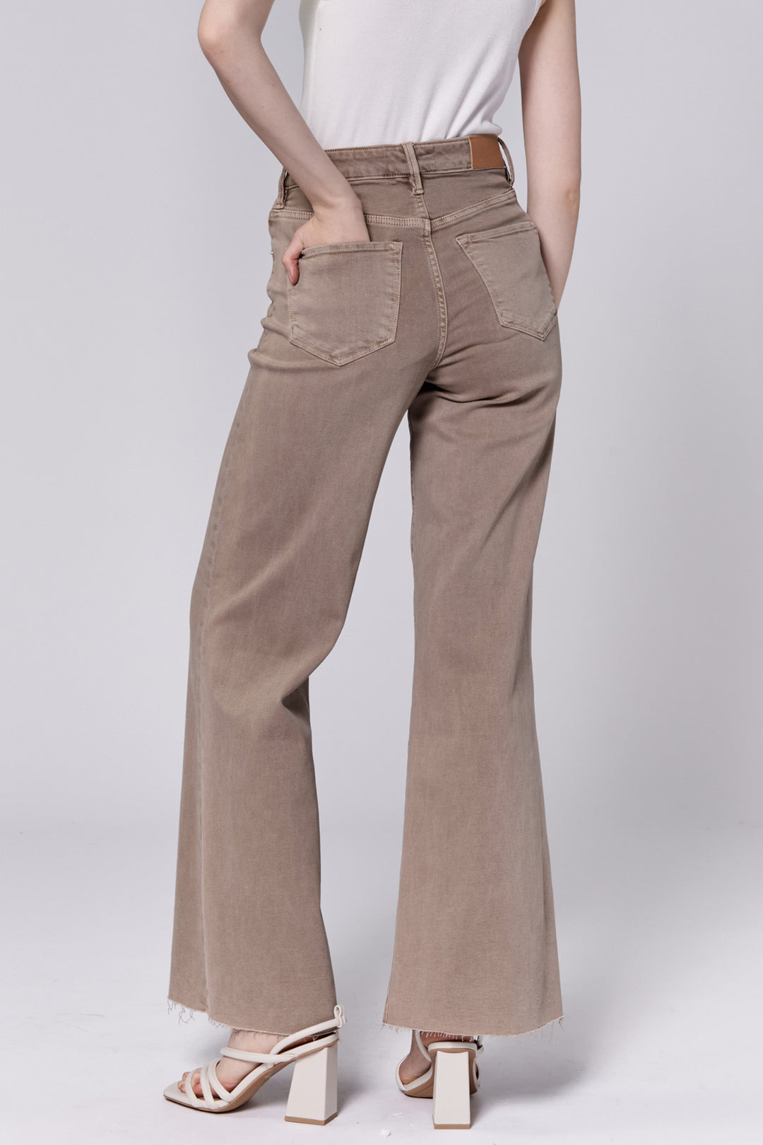 Dear John Fiona High Rise Wide Leg Jeans in Mink