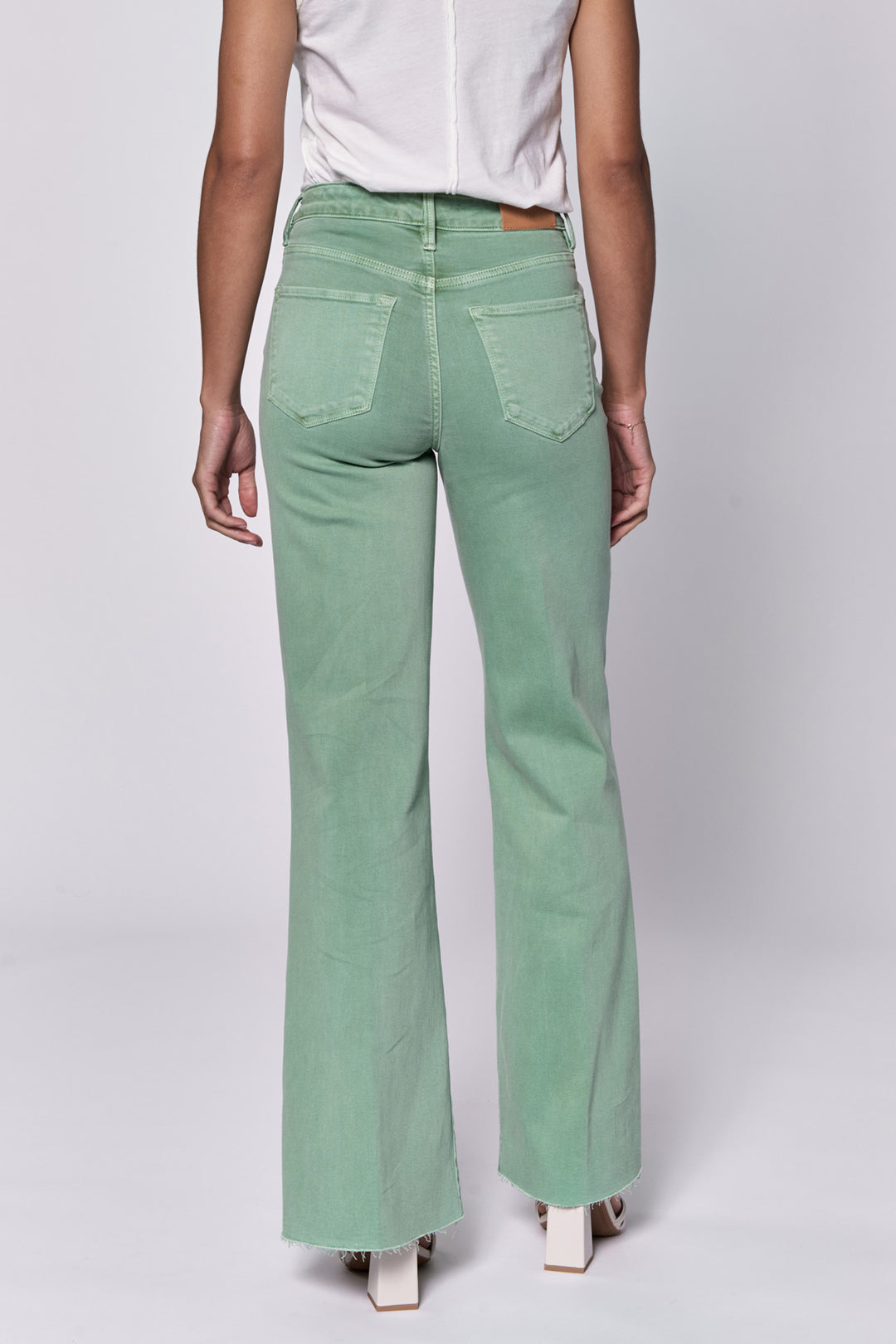 Dear John Fiona High Rise Wide Leg Jeans in Iceberg Green