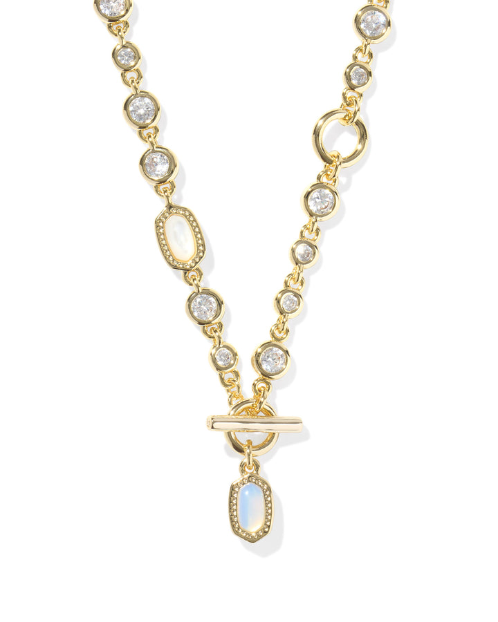 Kendra Scott Mini Elisa and Abbie Gold Strand Necklace in White Mix