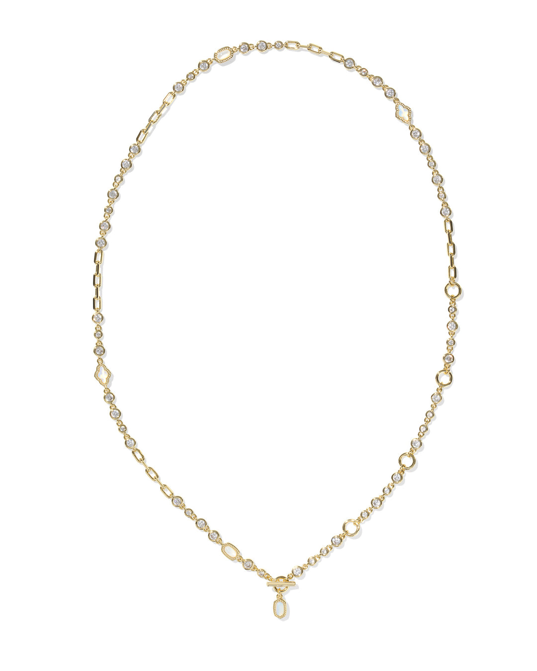 Kendra Scott Mini Elisa and Abbie Gold Strand Necklace in White Mix