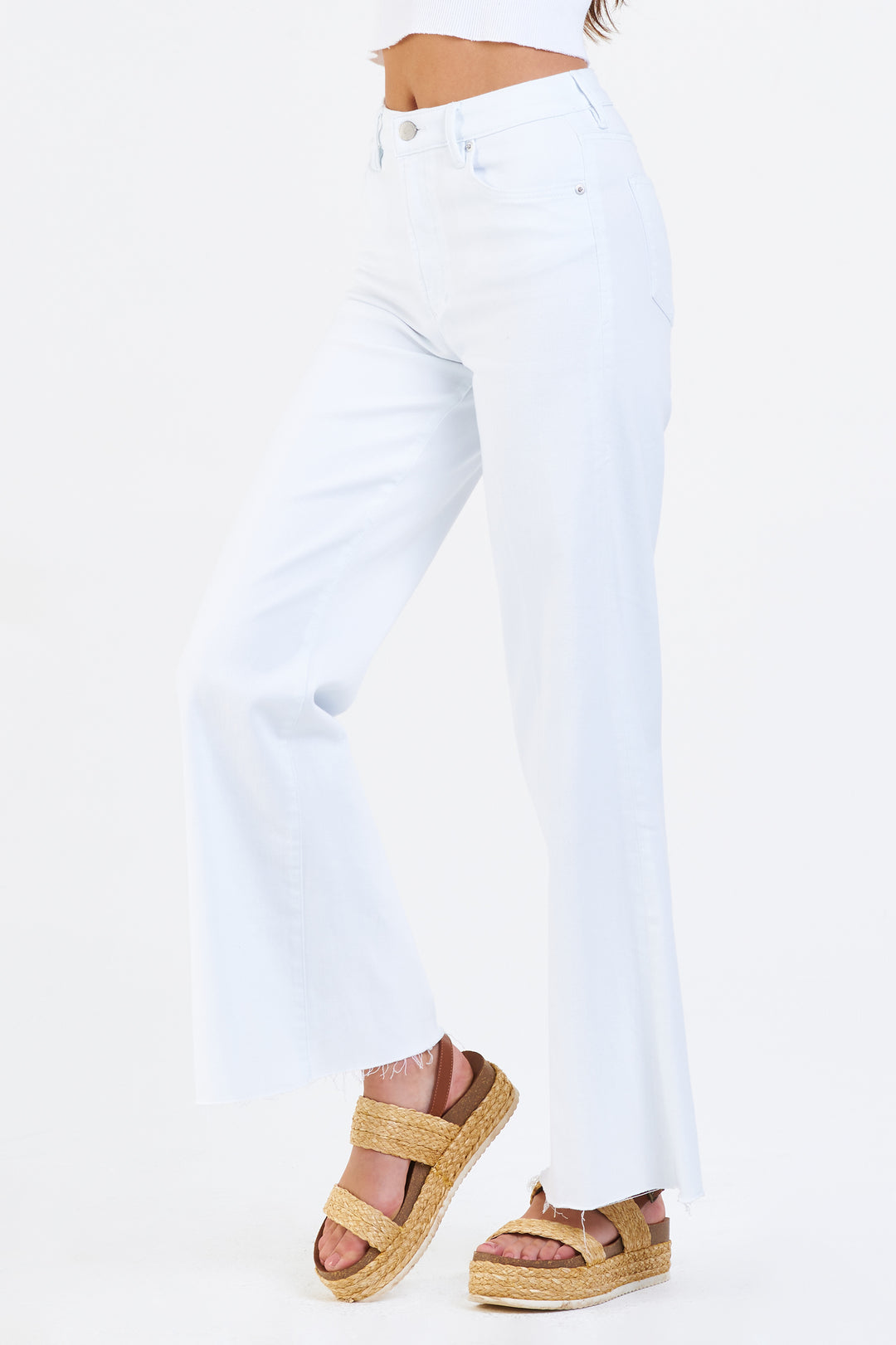 Dear John Fiona High Rise Wide Leg Jeans in White