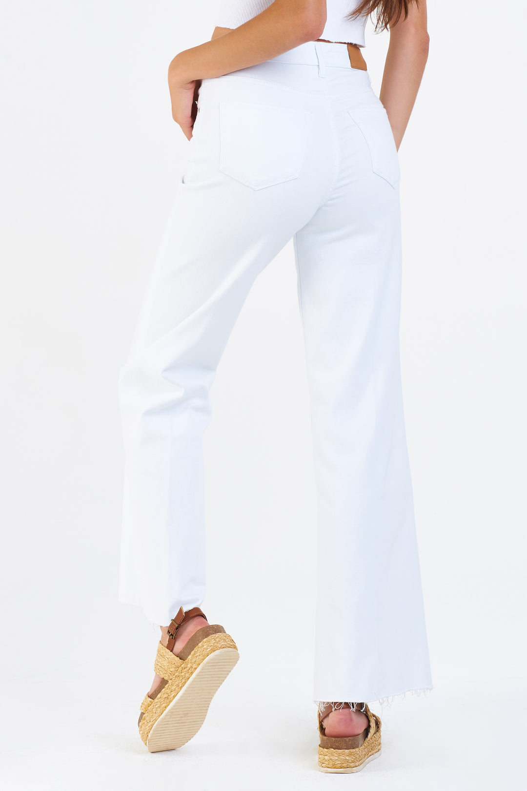 Dear John Fiona High Rise Wide Leg Jeans in White