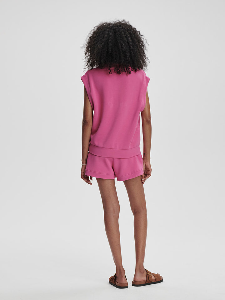 Varley Loretta Half-Zip Sleeveless Sweater in Ibis Rose