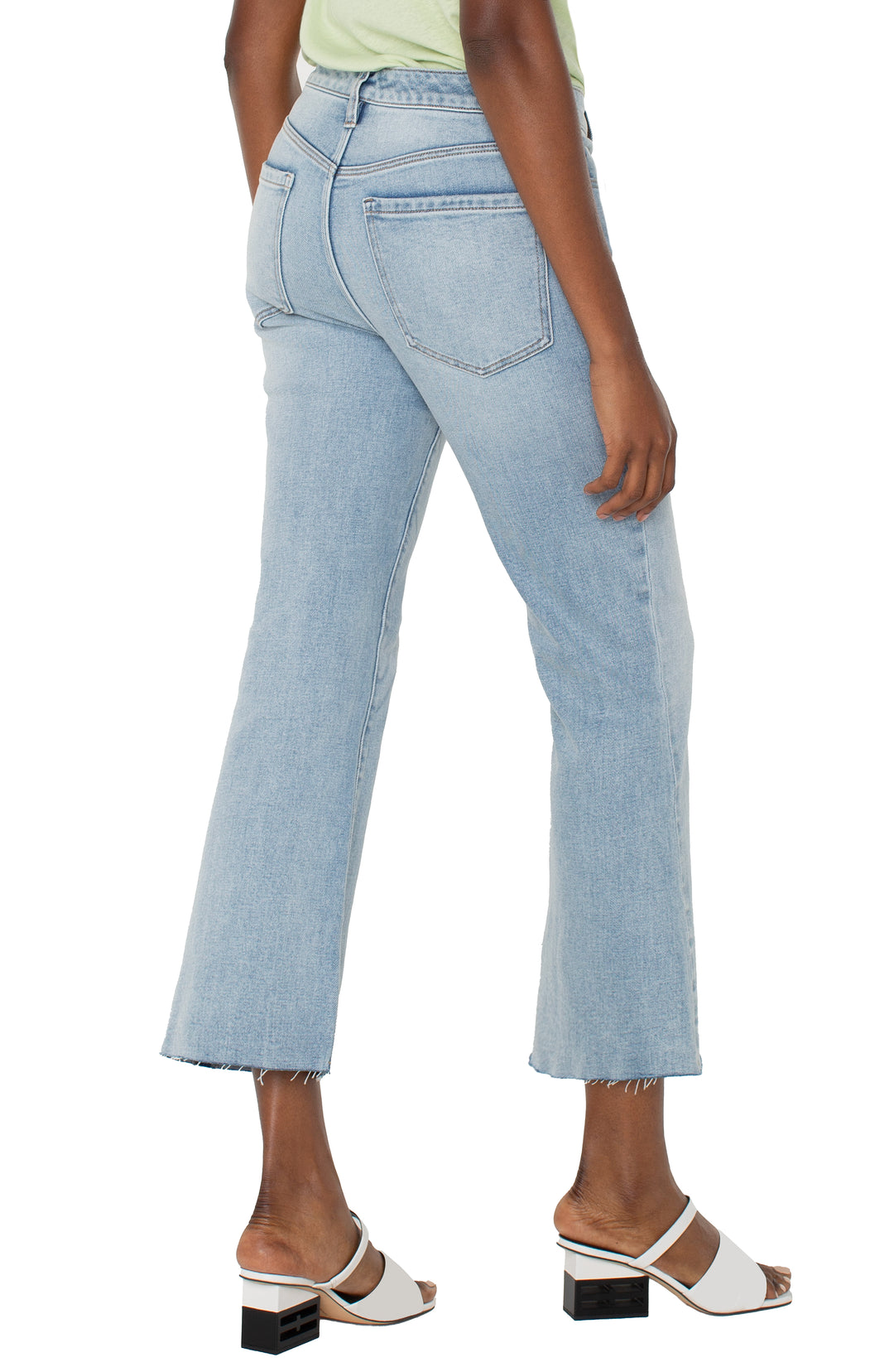 Liverpool Los Angeles Hannah Hi-rise Crop Flare With Cut Hem in San Clemente