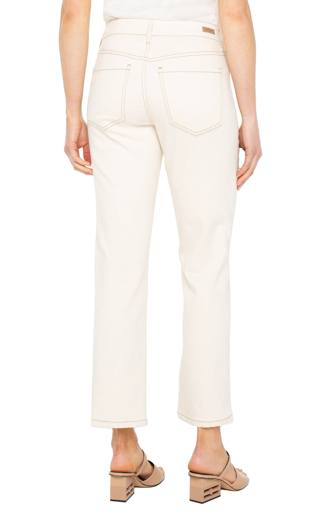 Liverpool Los Angeles Kennedy Crop Straight W/ Seaming Details in Seaside Dunes