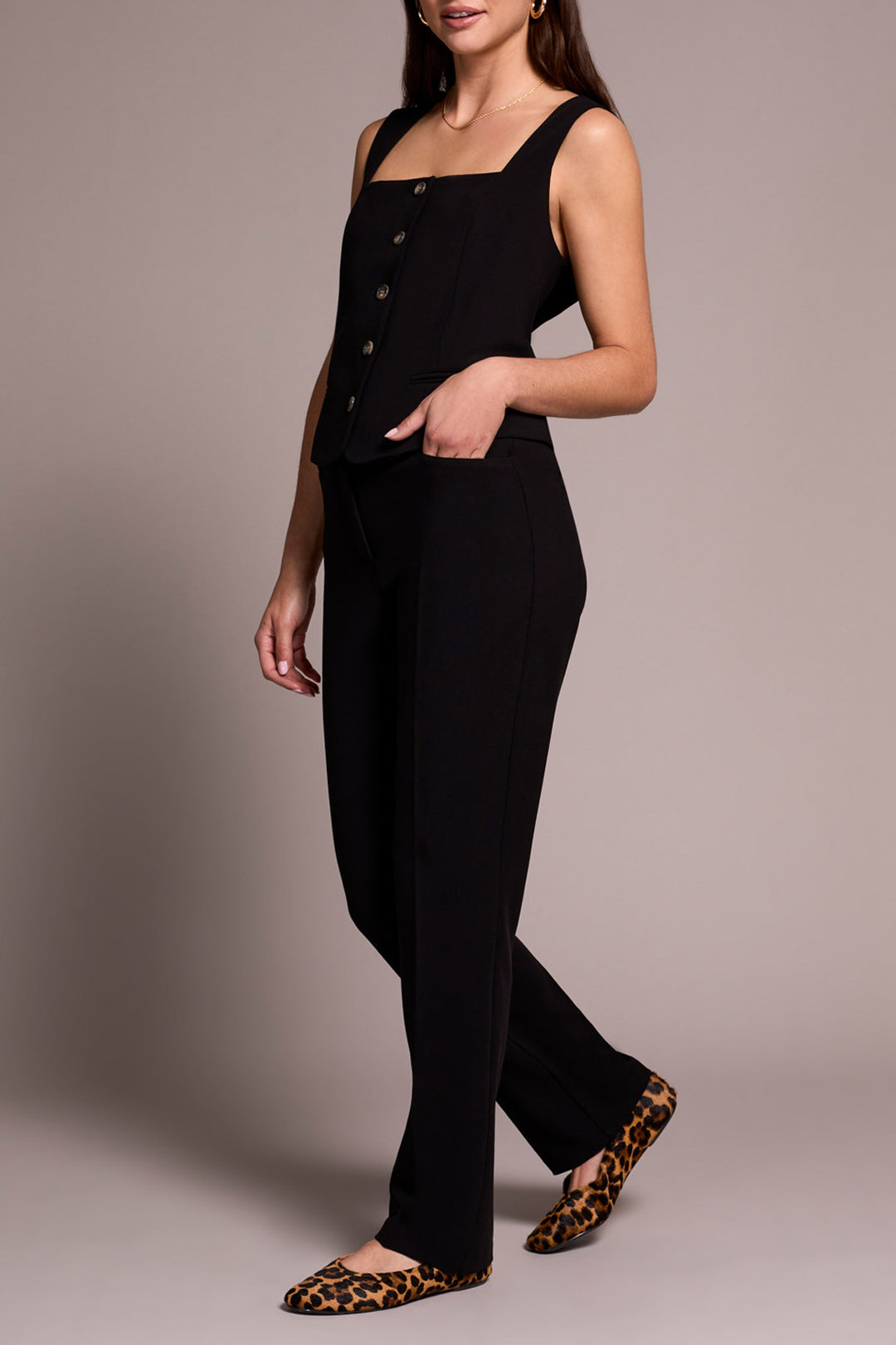 Tribal Fly Front Trouser Pant in Black