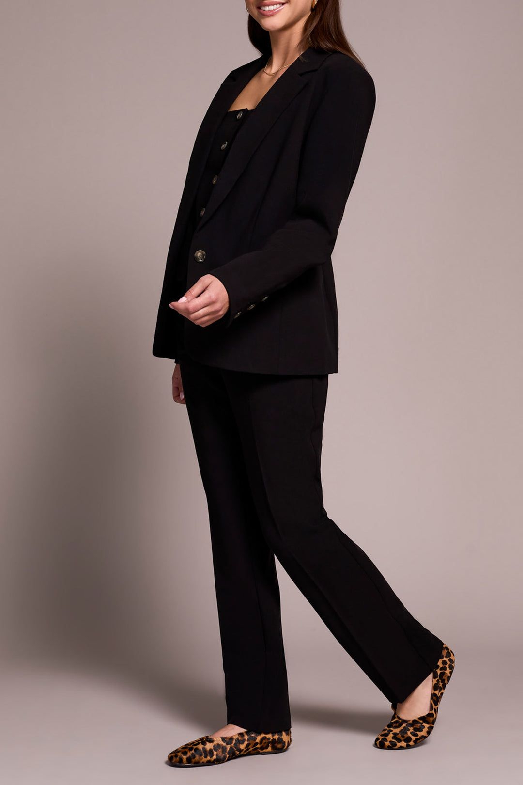 Tribal Lined Blazer in Black