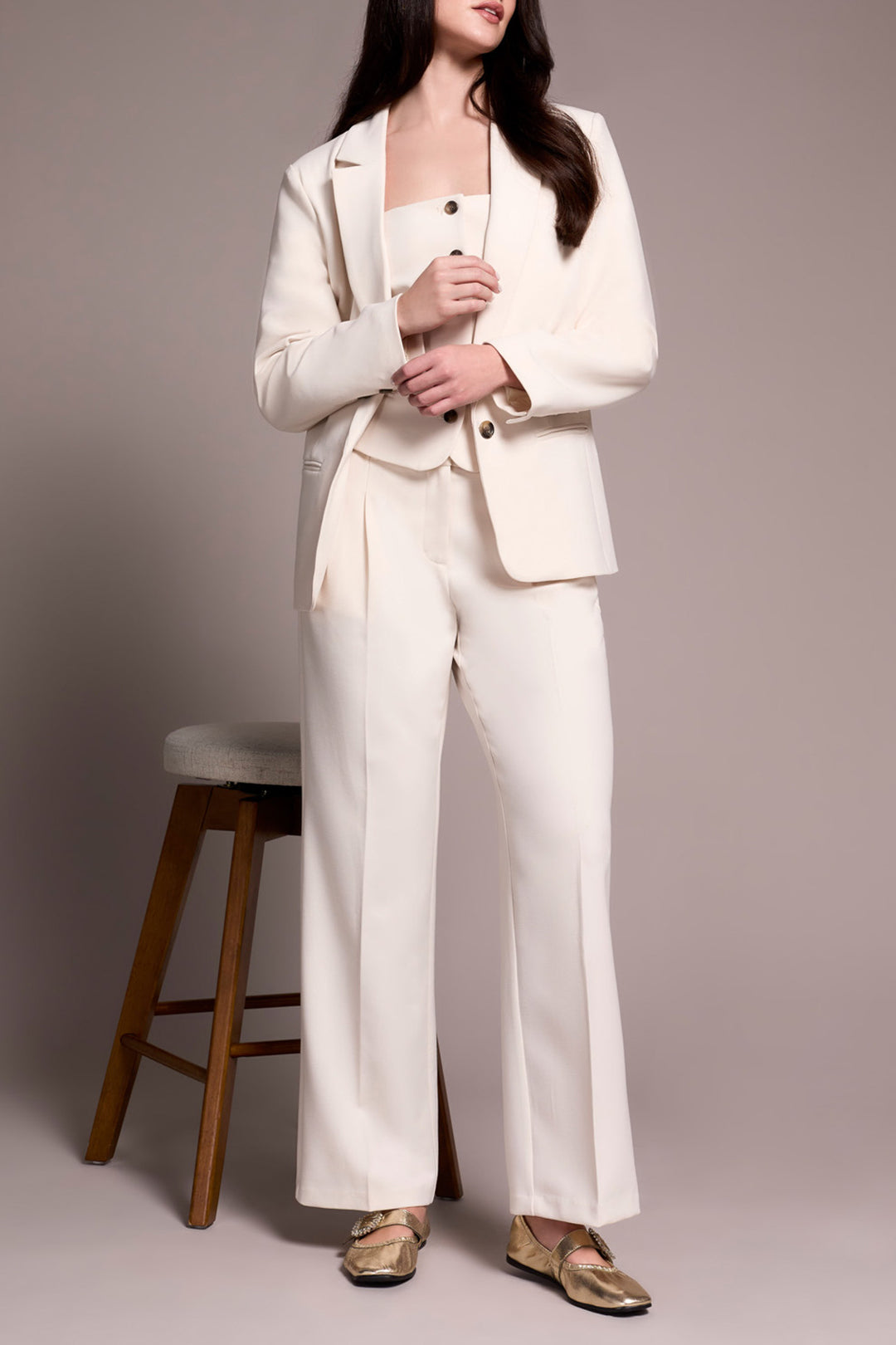 Tribal Lined Blazer in Moonstone