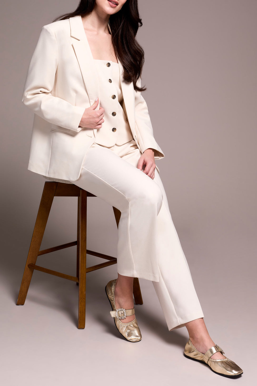 Tribal Lined Blazer in Moonstone