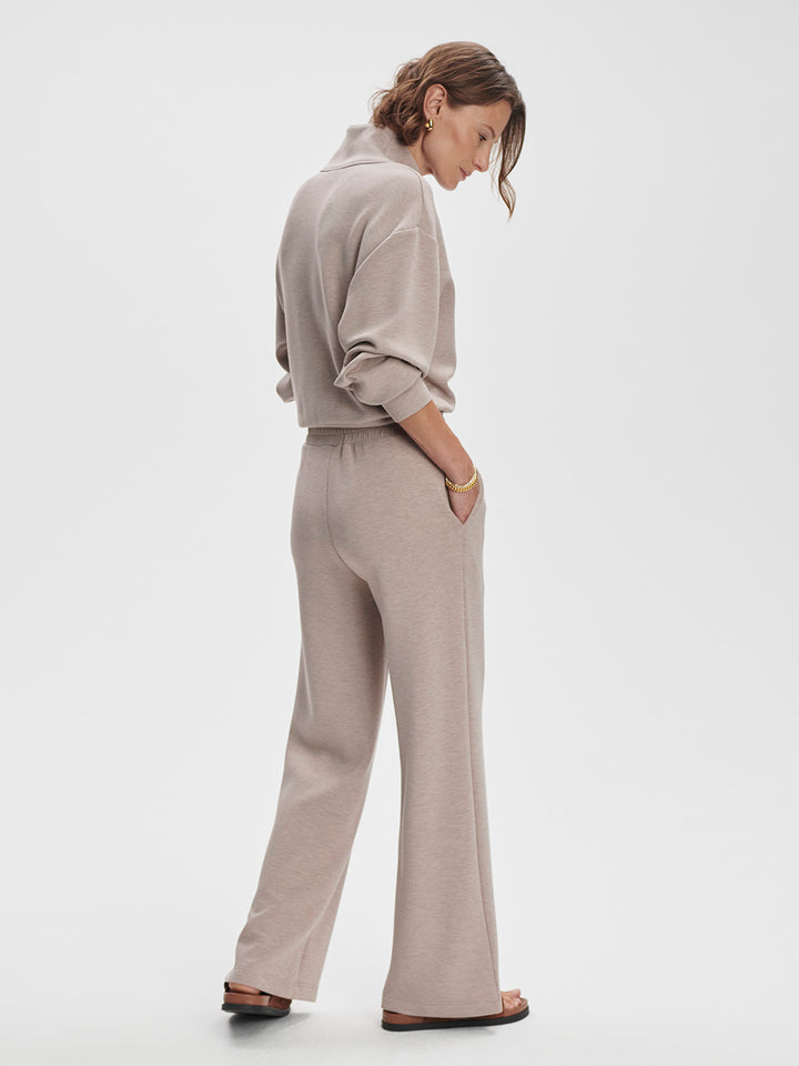 Varley The Wide Leg Pant 30" in Taupe Marl