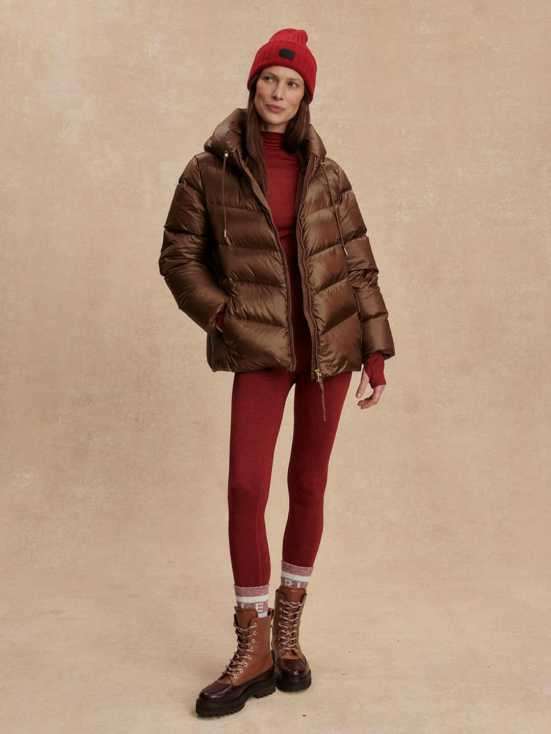 Varley Madelina Lightweight Down Jacket in Cocoa Dust