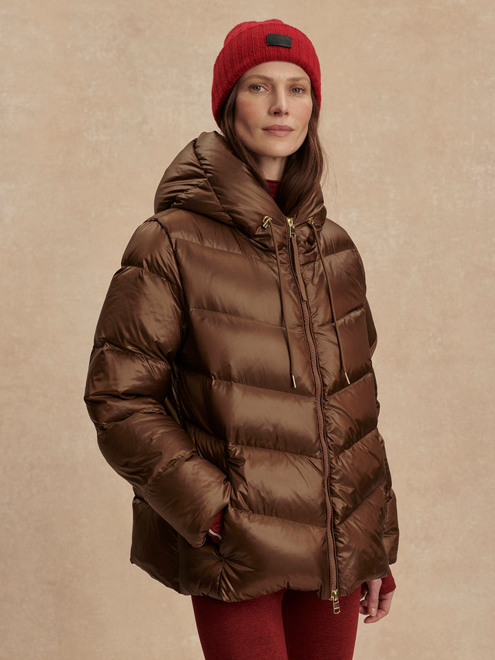 Varley Madelina Lightweight Down Jacket in Cocoa Dust