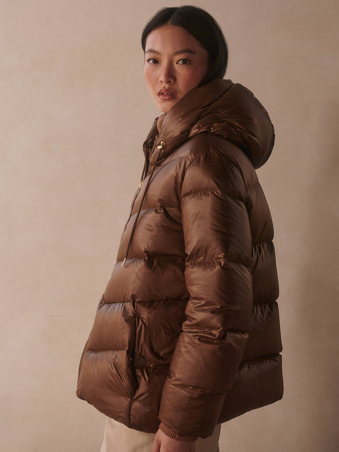Varley Madelina Lightweight Down Jacket in Cocoa Dust