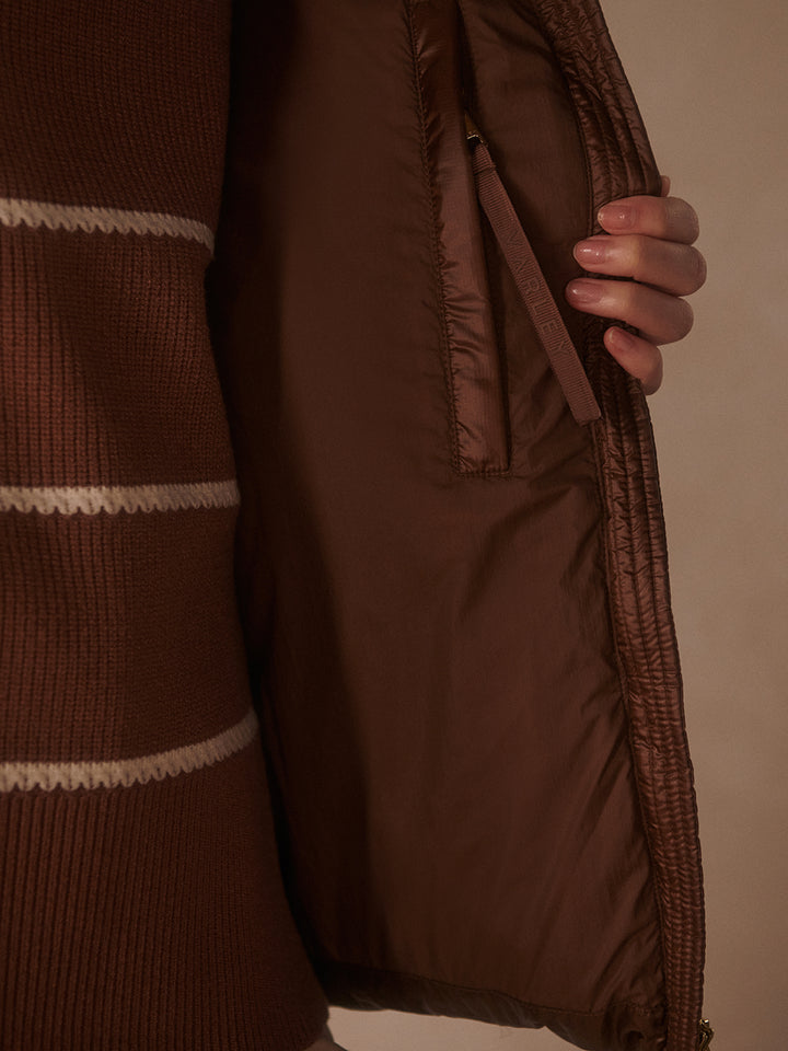 Varley Madelina Lightweight Down Jacket in Cocoa Dust