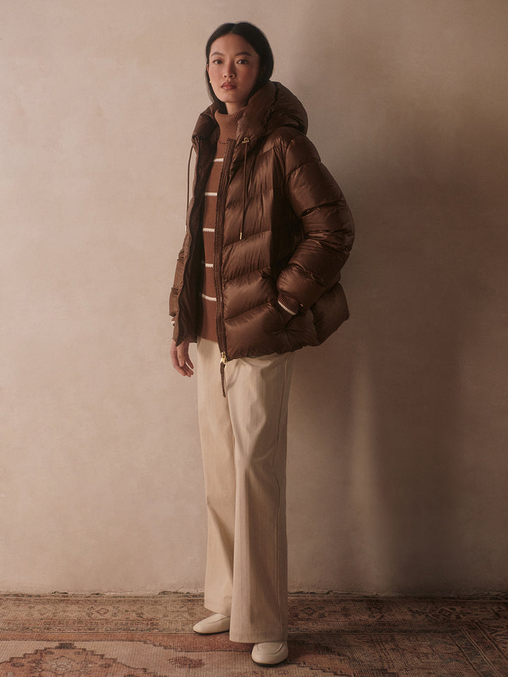 Varley Madelina Lightweight Down Jacket in Cocoa Dust