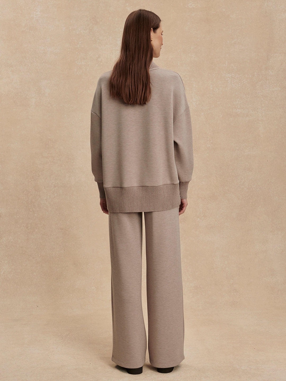 Varley The Extra Wide Leg Pant 29.5" in Taupe Marl