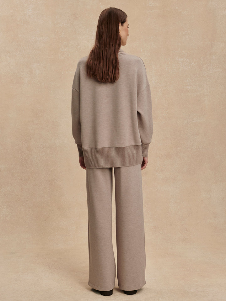 Varley The Extra Wide Leg Pant 29.5" in Taupe Marl