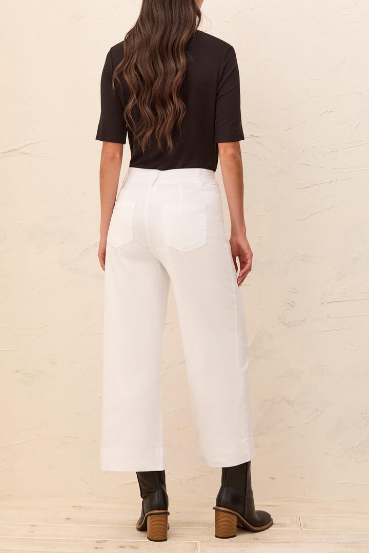Tribal Comfort Stretch High Rise Palazzo Pants in White