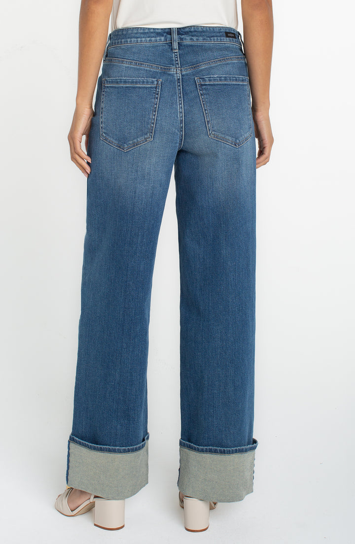 Liverpool Los Angeles Morgan High Rise Cuffed Jean in Tidal Wave