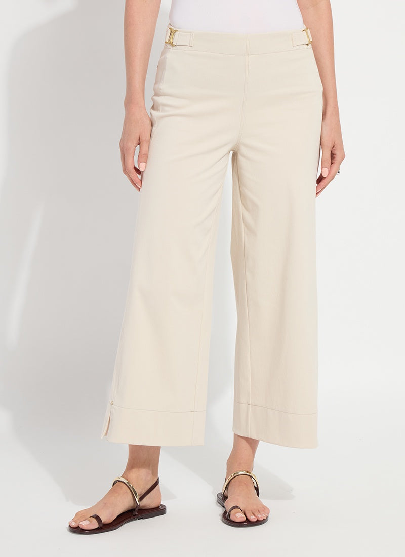 Lysse Nylah Detail Wide Leg Crop Pant in Crisp Chino