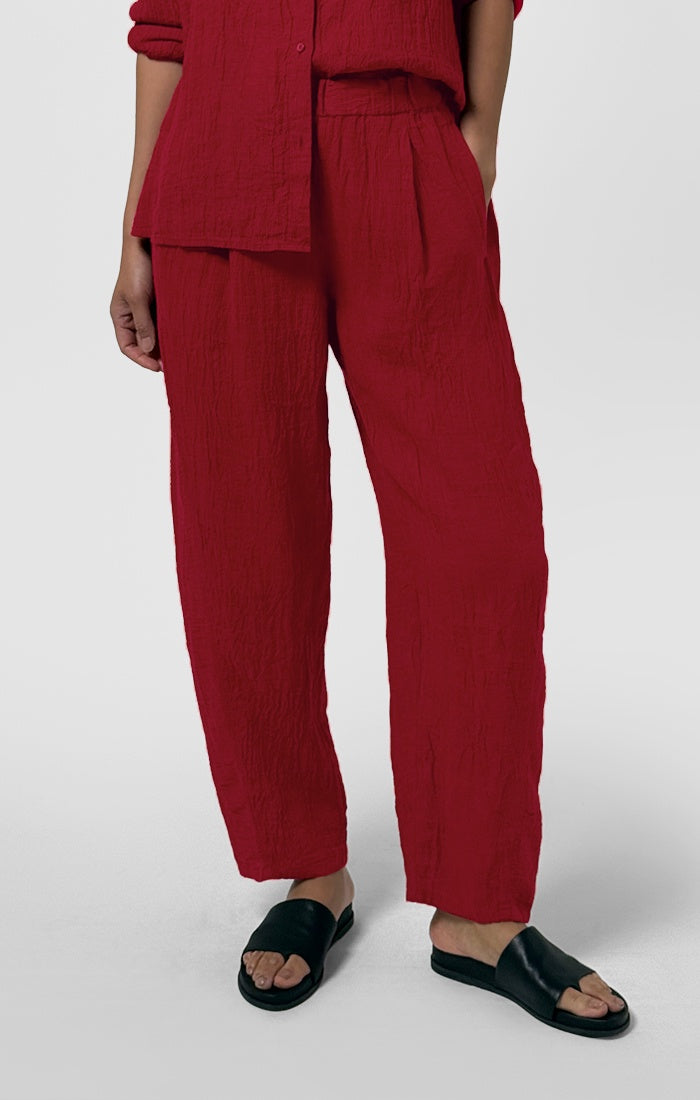 Eileen Fisher Ankle Pleated Pant in Sun Dried Tomato