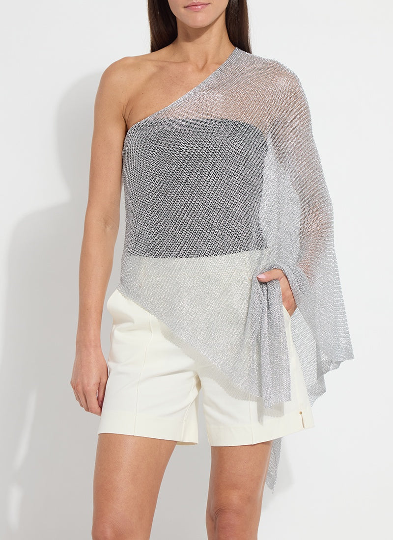 Lysse Argento Summer Convertible Poncho in Metallic Silver