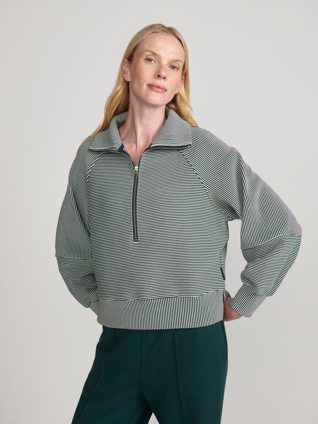 Varley Milano Half Zip Sweat 2.0 in Ponderosa Pine