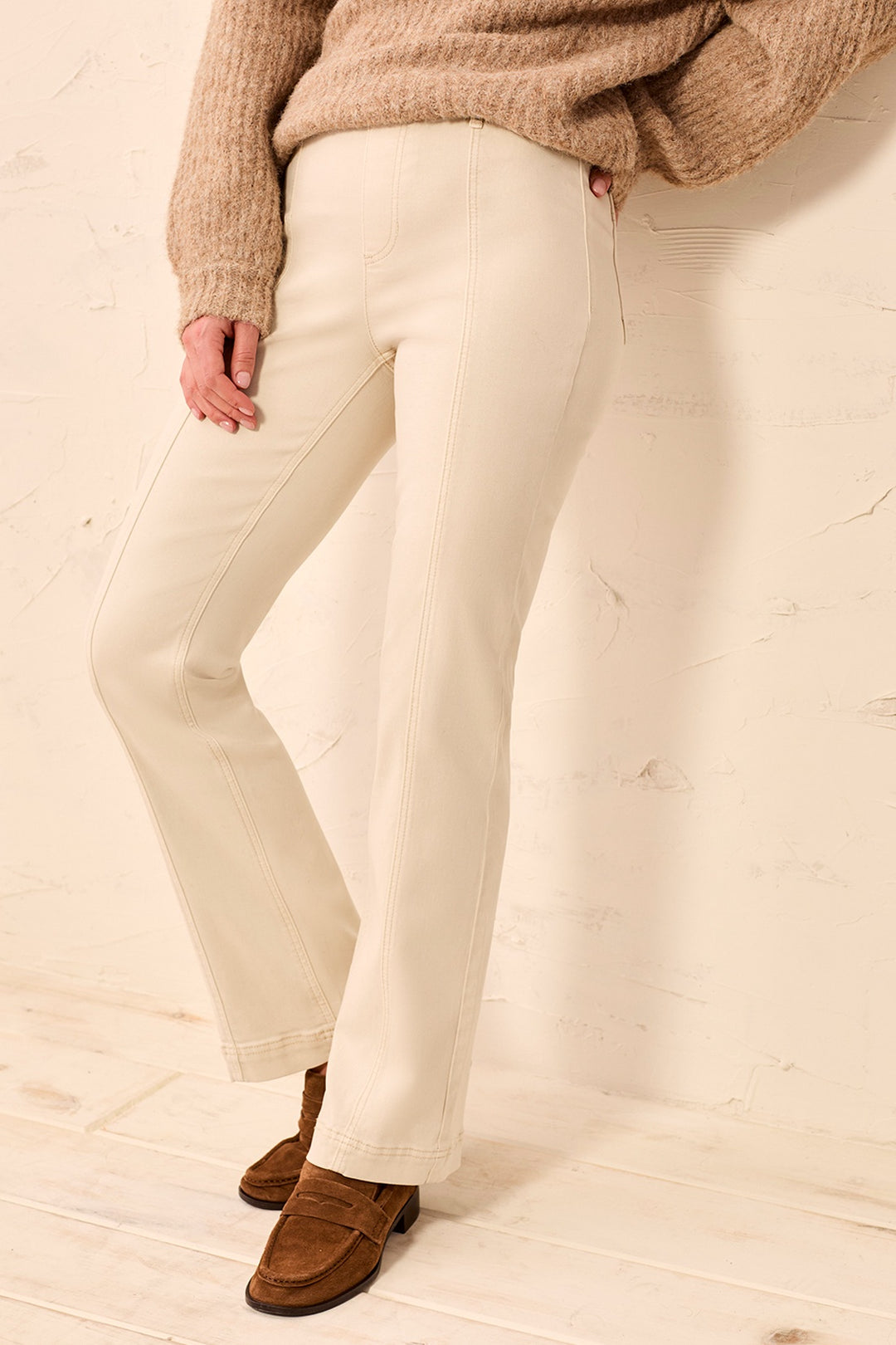 Tribal Pull-On Pant With Front Seams in Birch