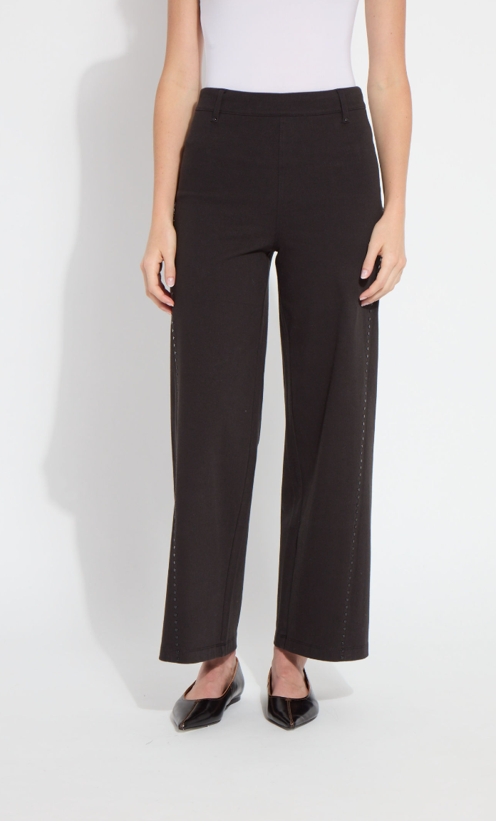 Lysse Studded Seam Erin Wide Leg Pant in Black