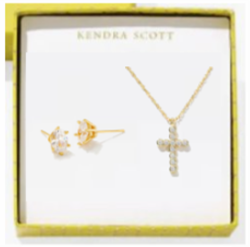 Kendra Scott Cross Crystal and Cailin Crystal Gold Gift Set