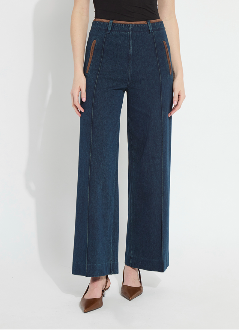 Lysse Angelica Hi Waist Pintuck Denim Pant