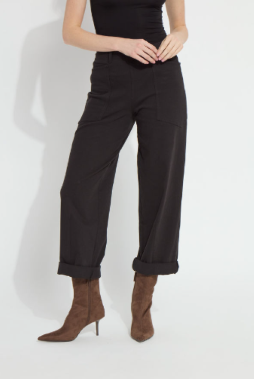 Lysse Penelope Curved Cuffed Denim in Black